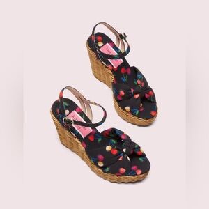 Kate Spade Anita Wedge Sandals Cherry Print 9B
